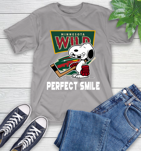 NHL Minnesota Wild Snoopy Perfect Smile The Peanuts Movie Hockey T Shirt T-Shirt 6