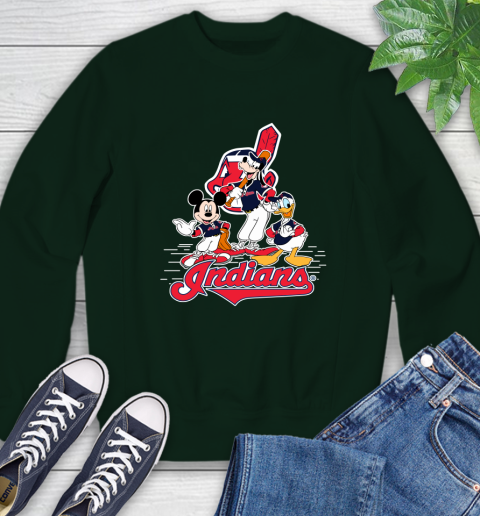 MLB Cleveland Indians Mickey Mouse Donald Duck Goofy Baseball T Shirt Sweatshirt 12