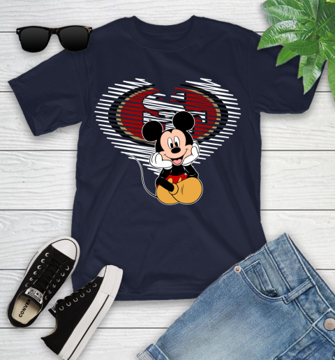 NFL San Francisco 49ers The Heart Mickey Mouse Disney Football T Shirt_000 Youth T-Shirt 2