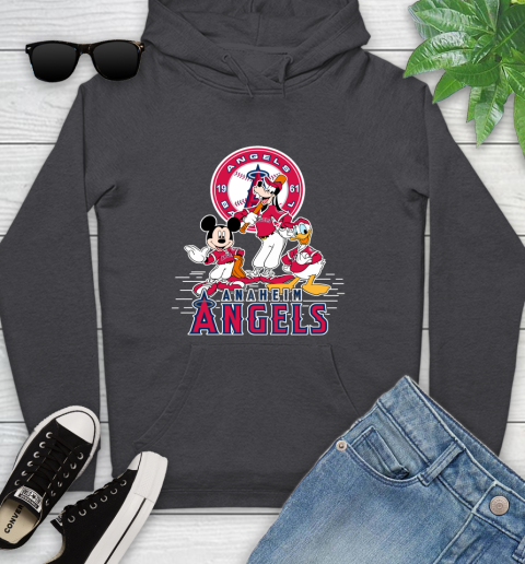 MLB Los Angeles Angels Mickey Mouse Donald Duck Goofy Baseball T Shirt Youth Hoodie 8