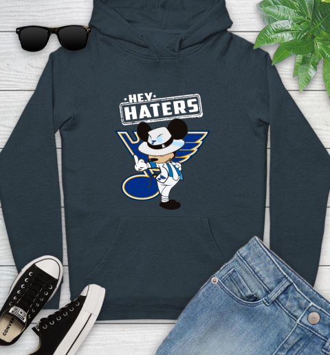 NHL Hey Haters Mickey Hockey Sports St.Louis Blues Youth Hoodie 10