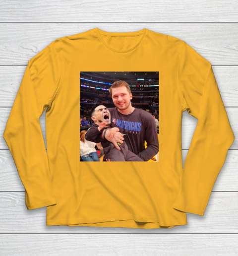 Luka Doncic Shirt Luka Doncic Holding Kevin Kno Baby Long Sleeve T-Shirt 2