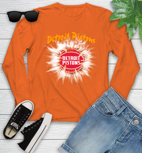 Detroit Pistons NBA Basketball Rip Sports Youth Long Sleeve 4 Detroit Pistons NBA Basketball Rip Sports Youth Long Sleeve - Image 4