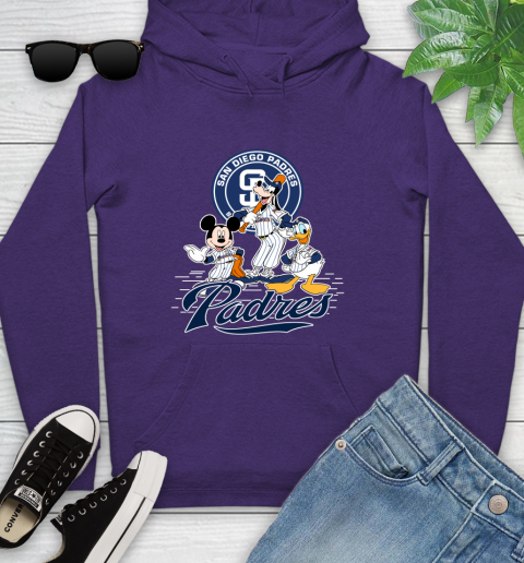 MLB San Diego Padres Mickey Mouse Donald Duck Goofy Baseball T Shirt Youth Hoodie 5