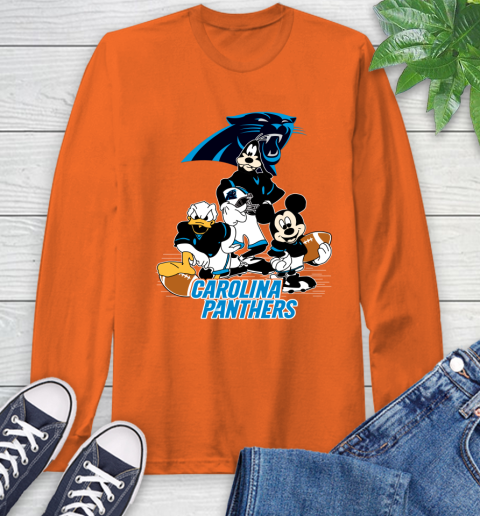 NFL Carolina Panthers Mickey Mouse Donald Duck Goofy Football Shirt Long Sleeve T-Shirt 4