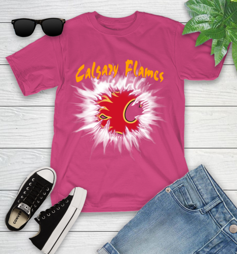 Calgary Flames NHL Hockey Adoring Fan Rip Sports Youth T-Shirt 11