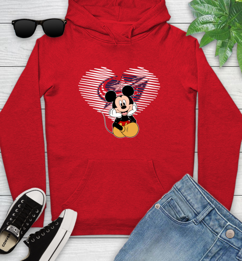 NHL Columbus Blue Jackets Carolina Hurricanes The Heart Mickey Mouse Disney Hockey Youth Hoodie 12