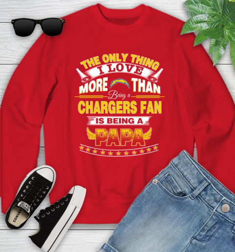 NFL The Only Thing I Love More Than Being A Los Angeles Chargers Fan Is Being A Papa Football Youth Sweatshirt 8