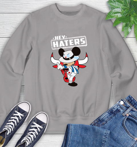 NBA Hey Haters Mickey Basketball Sports Chicago Bulls Sweatshirt 5