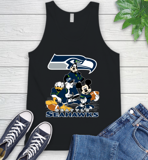 NFL Seattle Seahawks Mickey Mouse Donald Duck Goofy Football Shirt Tank Top