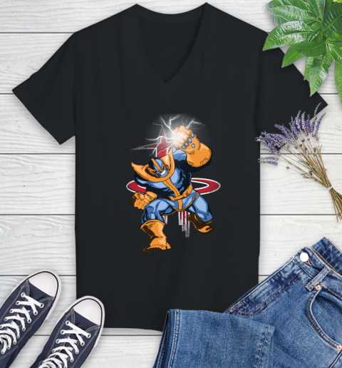 Houston Rockets NBA Basketball Thanos Avengers Infinity War Marvel Women's V-Neck T-Shirt