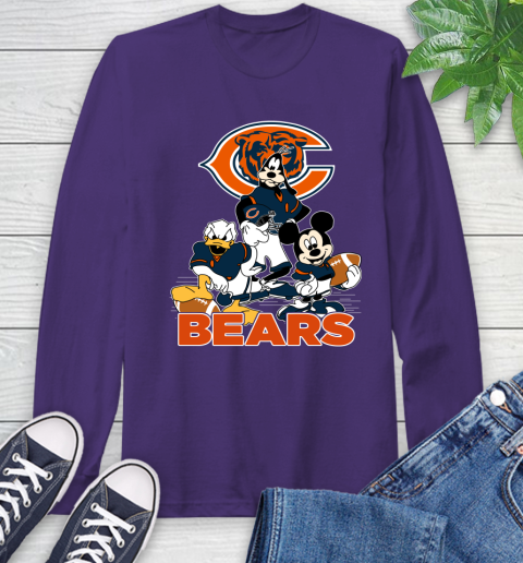 NFL Chicago Bears Mickey Mouse Donald Duck Goofy Football Shirt Long Sleeve T-Shirt 5