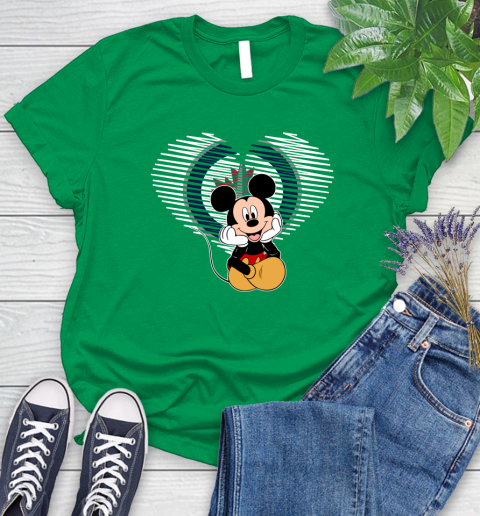 NHL Winnipeg Jets The Heart Mickey Mouse Disney Hockey Women's T-Shirt 9