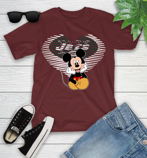 NFL New York Jets The Heart Mickey Mouse Disney Football T Shirt_000 Youth T-Shirt 14