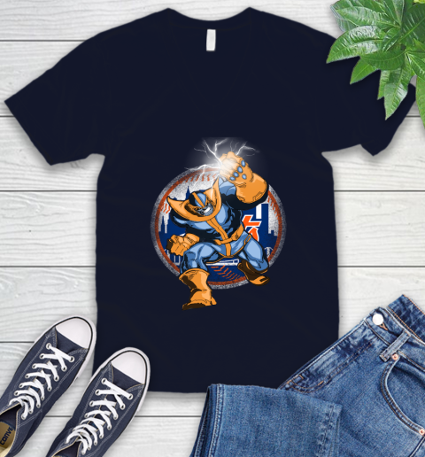 New York Mets MLB Baseball Thanos Avengers Infinity War Marvel V-Neck T-Shirt 2