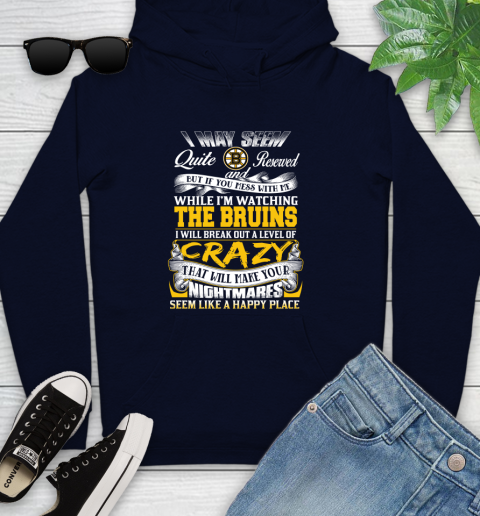 Boston Bruins NHL Hockey Don't Mess With Me While I'm Watching My Team Youth Hoodie 3