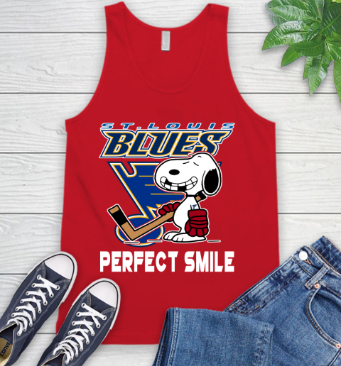 NHL St.Louis Blues Snoopy Perfect Smile The Peanuts Movie Hockey T Shirt Tank Top 5
