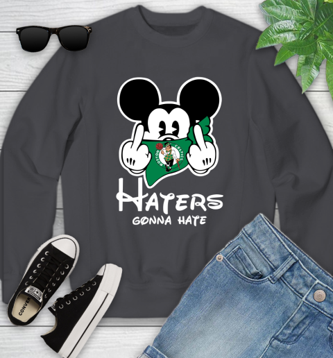 NBA Boston Celtics Haters Gonna Hate Mickey Mouse Disney Basketball T Shirt Youth Sweatshirt 5