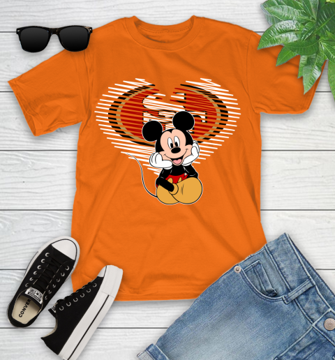 NFL San Francisco 49ers The Heart Mickey Mouse Disney Football T Shirt_000 Youth T-Shirt 9