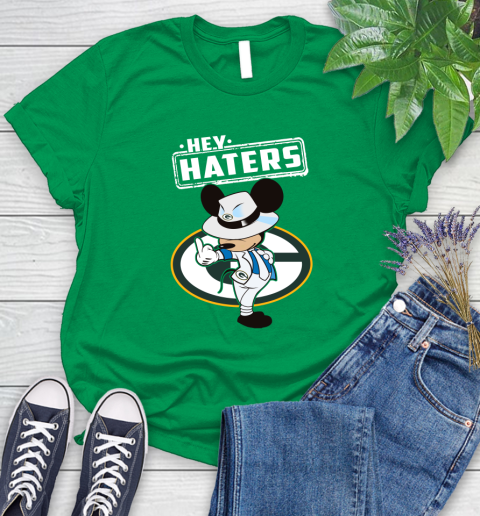 NFL Hey Haters Mickey Football Sports Green Bay Packers Women's T-Shirt 9
