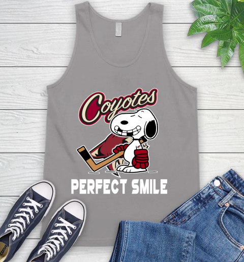 NHL Arizona Coyotes Snoopy Perfect Smile The Peanuts Movie Hockey T Shirt Tank Top 3