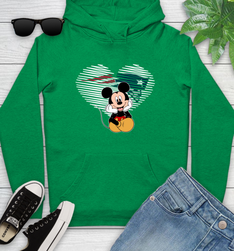 NFL New England Patriots The Heart Mickey Mouse Disney Football T Shirt_000 Youth Hoodie 9