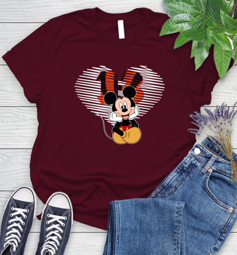 NFL Cincinnati Bengals The Heart Mickey Mouse Disney Football T Shirt_000 Women's T-Shirt 7