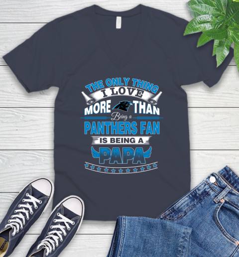 NFL The Only Thing I Love More Than Being A Carolina Panthers Fan Is Being A Papa Football V-Neck T-Shirt 8