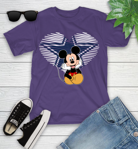 NFL Dallas Cowboys The Heart Mickey Mouse Disney Football T Shirt_000 Youth T-Shirt 3