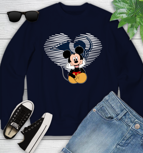 NFL Los Angeles Rams The Heart Mickey Mouse Disney Football T Shirt_000 Youth Sweatshirt - Image 3