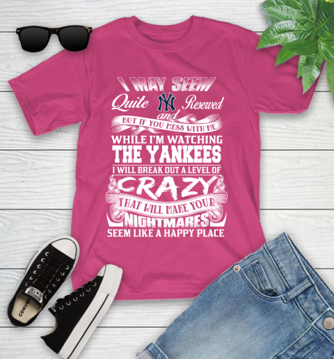 New York Yankees MLB Baseball Don't Mess With Me While I'm Watching My Team Youth T-Shirt 11