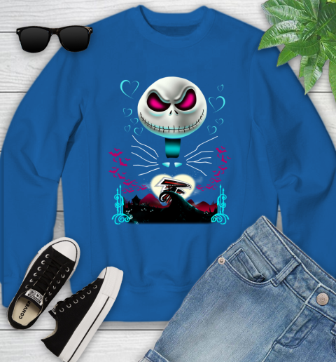NFL Atlanta Falcons Jack Skellington Sally The Nightmare Before Christmas Football Youth Sweatshirt 7