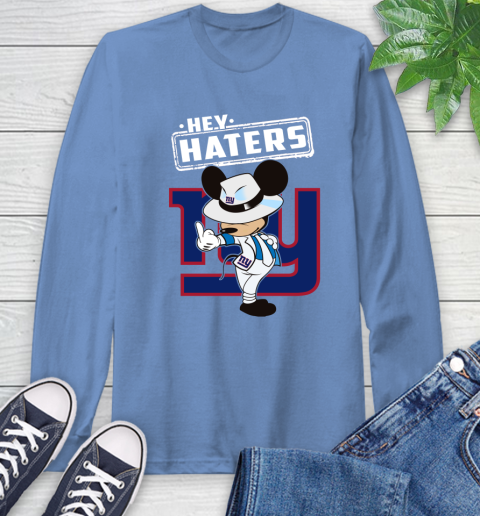 NFL Hey Haters Mickey Football Sports New York Giants Long Sleeve T-Shirt 12