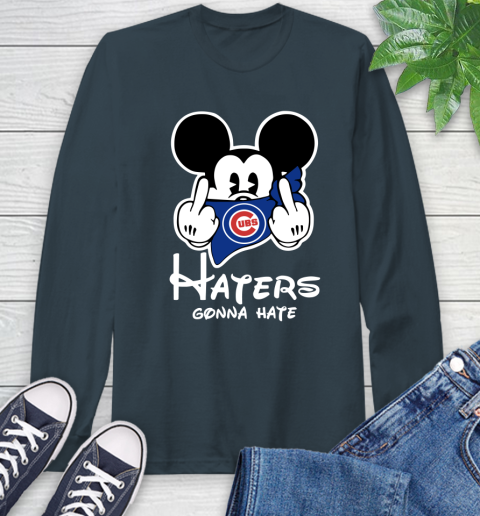 MLB Chicago Cubs Haters Gonna Hate Mickey Mouse Disney Baseball T Shirt_000 Long Sleeve T-Shirt 9