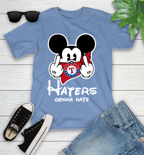 MLB Texas Rangers Haters Gonna Hate Mickey Mouse Disney Baseball T Shirt_000 Youth T-Shirt 15