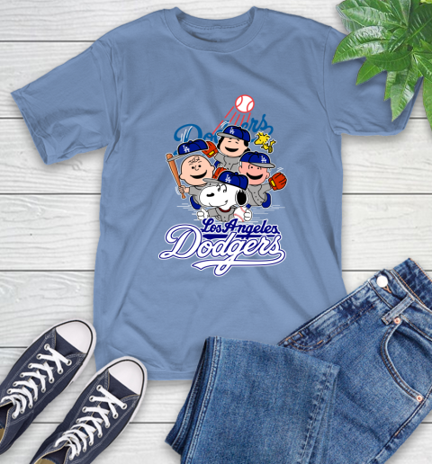 MLB Los Angeles Dodgers Snoopy Charlie Brown Woodstock The Peanuts Movie Baseball T Shirt_000 T-Shirt 12