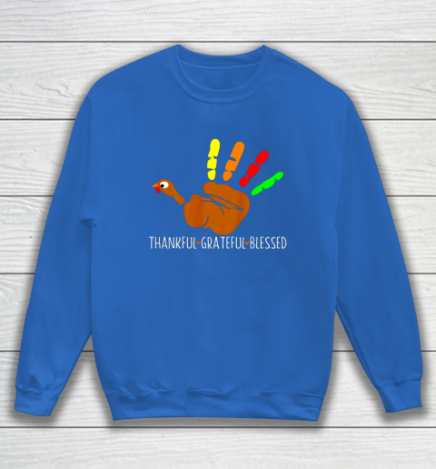 Thanksgiving Shirt Turkey Hand Print Funny Thanksgiving Day Sweatshirt 5