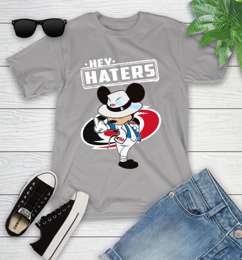 NHL Hey Haters Mickey Hockey Sports Carolina Hurricanes Youth T-Shirt 4