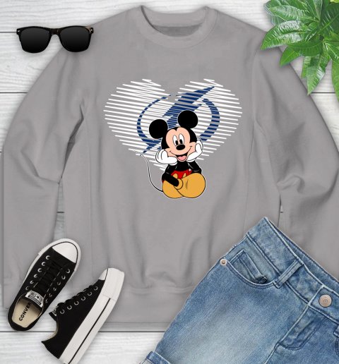 NHL Tampa Bay Lightning The Heart Mickey Mouse Disney Hockey Youth Sweatshirt 3