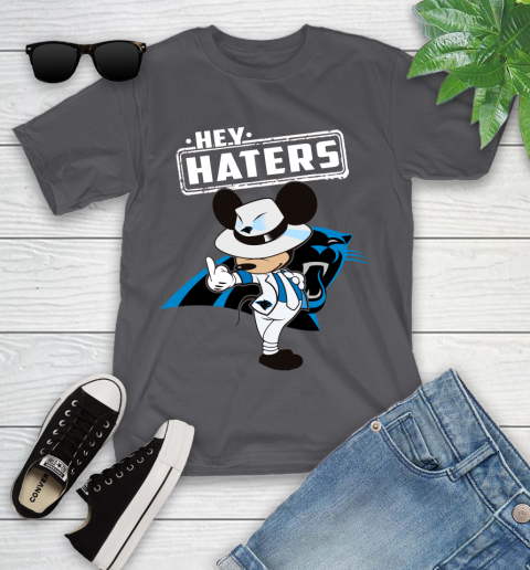 NFL Hey Haters Mickey Football Sports Carolina Panthers Youth T-Shirt 6