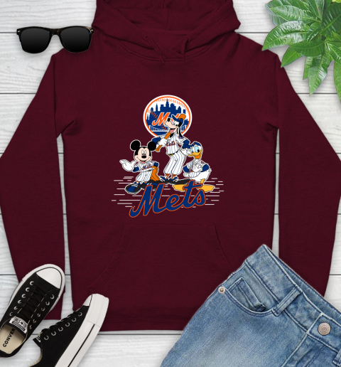 MLB New York Mets Mickey Mouse Donald Duck Goofy Baseball T Shirt Youth Hoodie 7