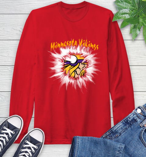 Minnesota Vikings NFL Football Adoring Fan Rip Sports Long Sleeve T-Shirt 11