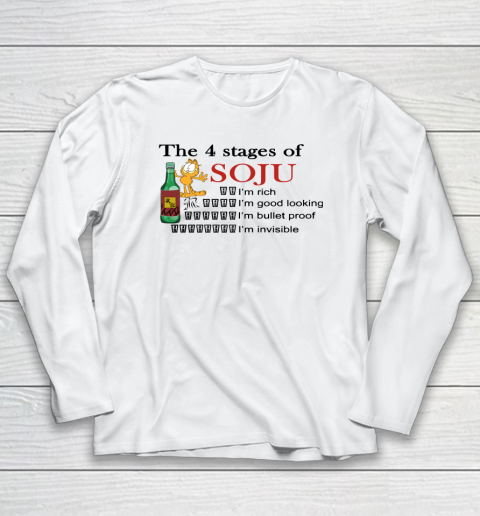 The 4 Stages Of Soju Garfield Long Sleeve T-Shirt