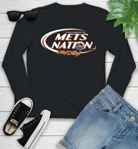 MLB A True Friend Of The New York Mets Dilly Dilly Baseball Sports Youth Long Sleeve