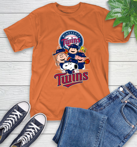 MLB Minnesota Twins Snoopy Charlie Brown Woodstock The Peanuts Movie Baseball T Shirt_000 T-Shirt 4
