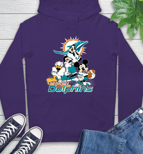 NFL Miami Dolphins Mickey Mouse Donald Duck Goofy Football Shirt Hoodie 5