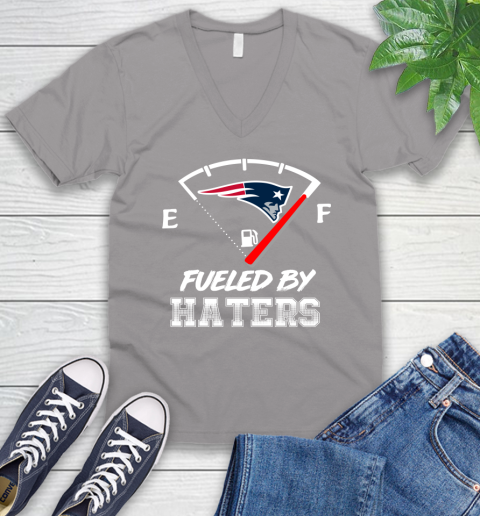 New England Patriots NFL Football Fueled By Haters Sports V-Neck T-Shirt 3