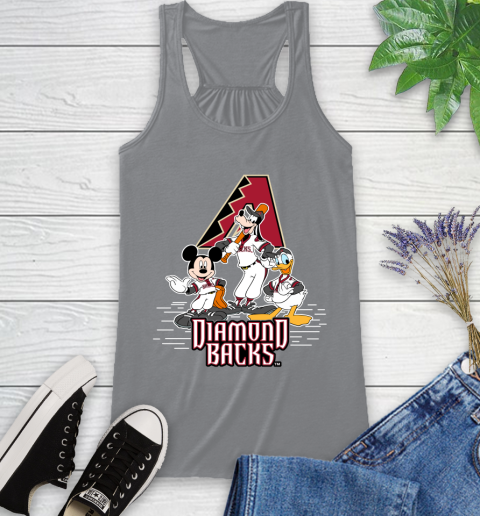 MLB Arizona Diamondbacks Mickey Mouse Donald Duck Goofy Baseball T Shirt Racerback Tank 4