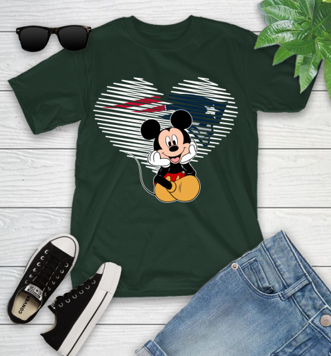 NFL New England Patriots The Heart Mickey Mouse Disney Football T Shirt_000 Youth T-Shirt 5
