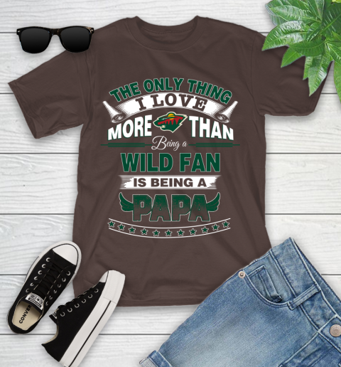 NHL The Only Thing I Love More Than Being A Minnesota Wild Fan Is Being A Papa Hockey Youth T-Shirt 7